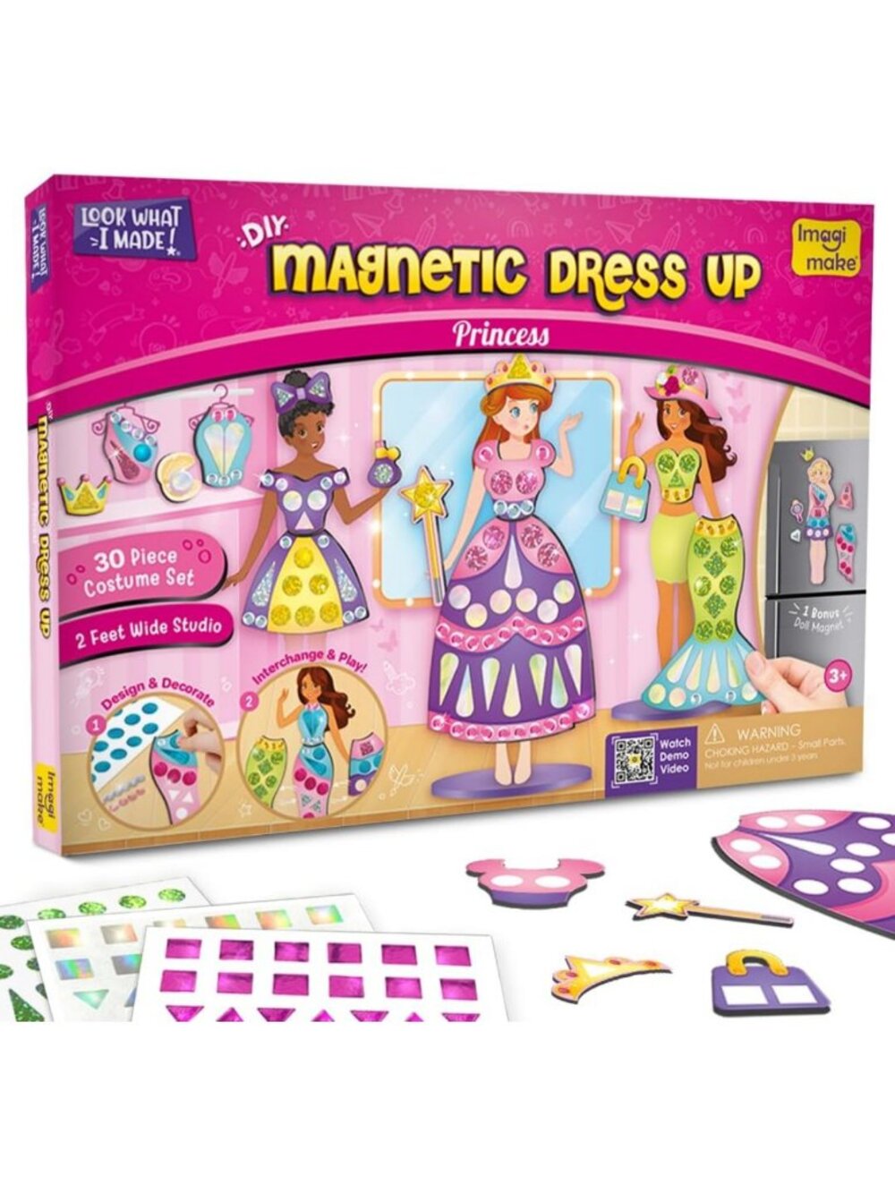 DIY Magnetic Dress-Up Princess Set | 30 Dresses & Accessories for Creative Play